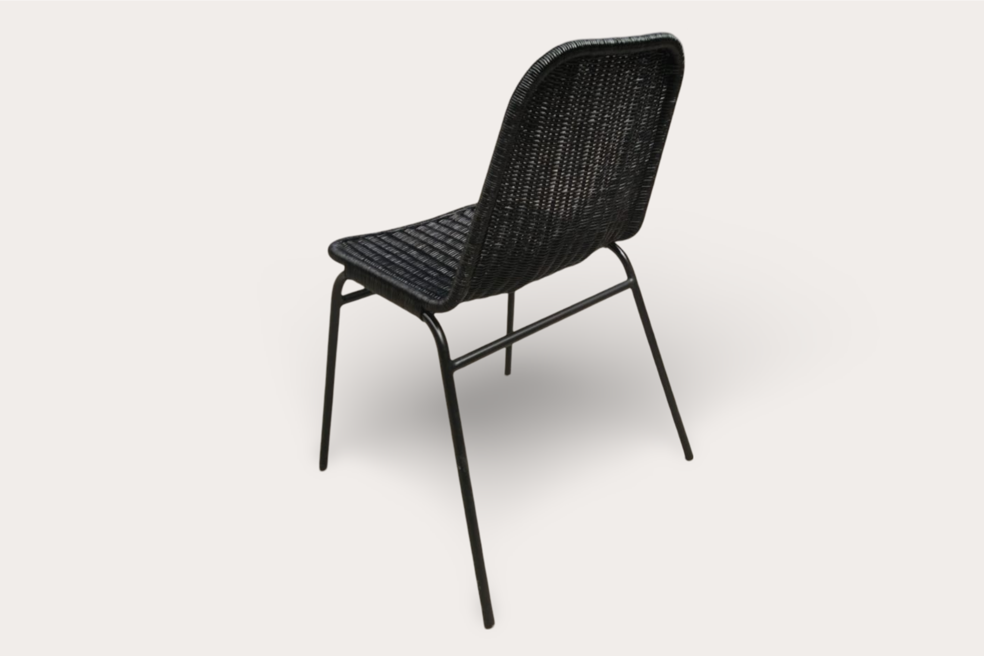 Basket wicker dining chair - Black