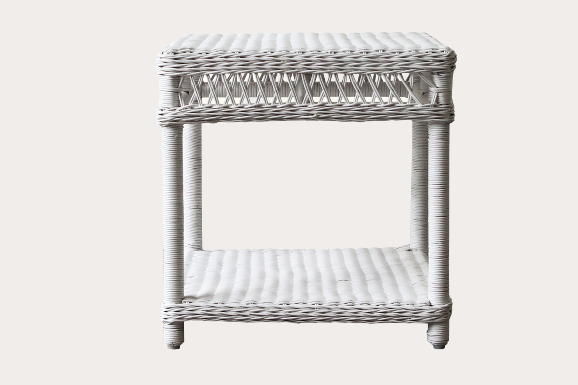 Bohol Wicker Side Table. White