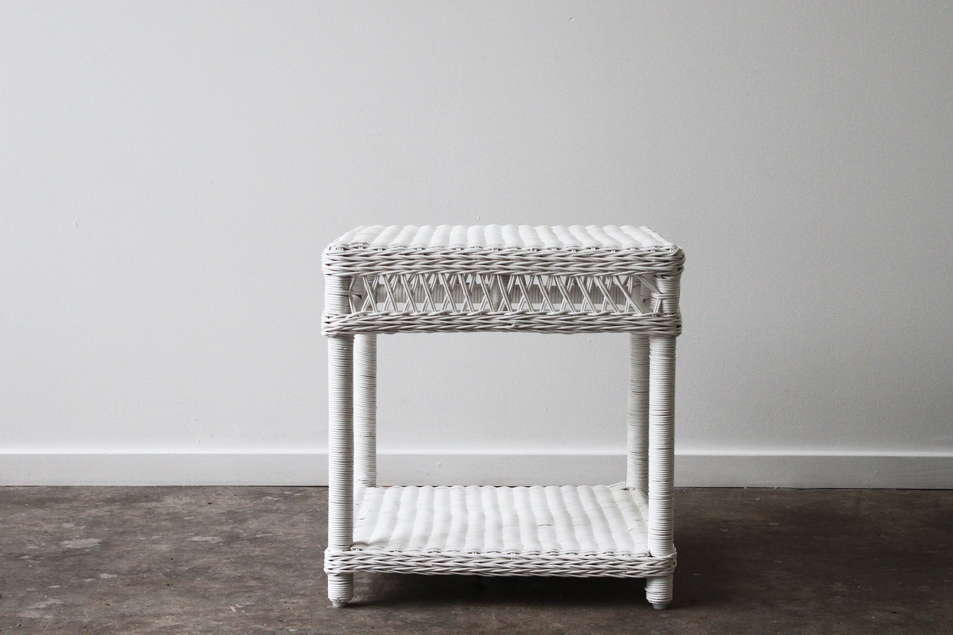 Bohol Wicker Side Table. White