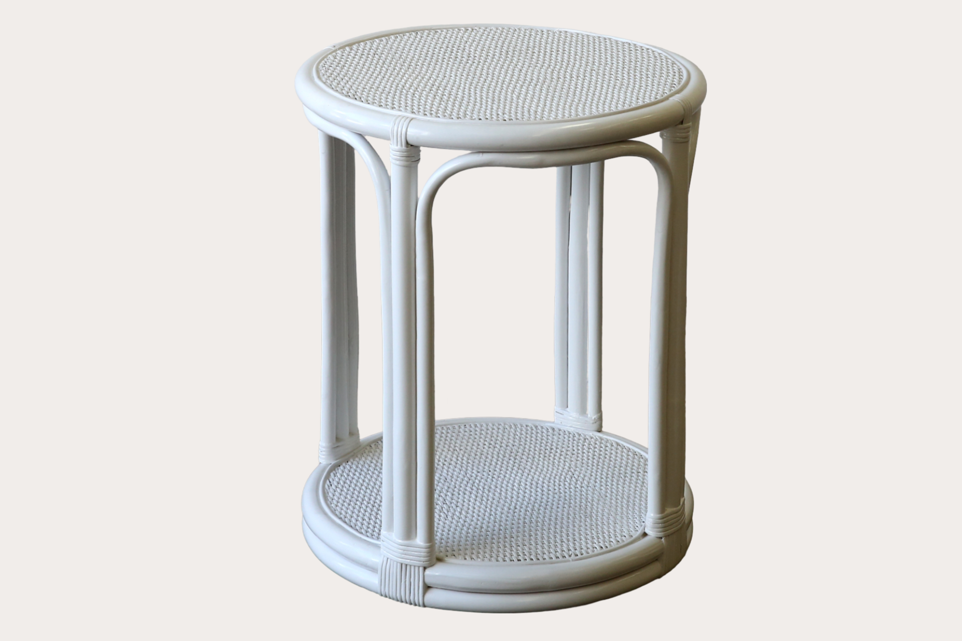 Cuban Round Side Table. White