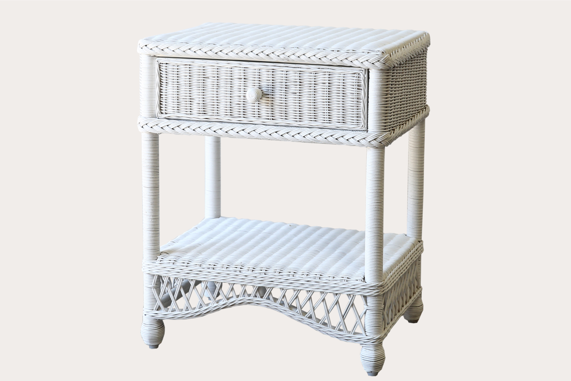 Hartley 1 Drawer Side Table. White