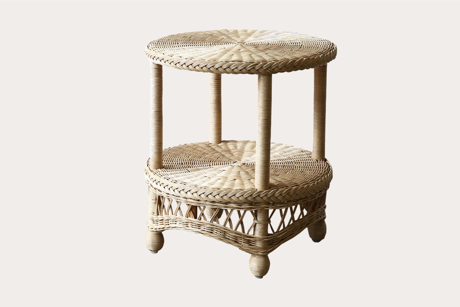 Hartley Round Side Table. Natural