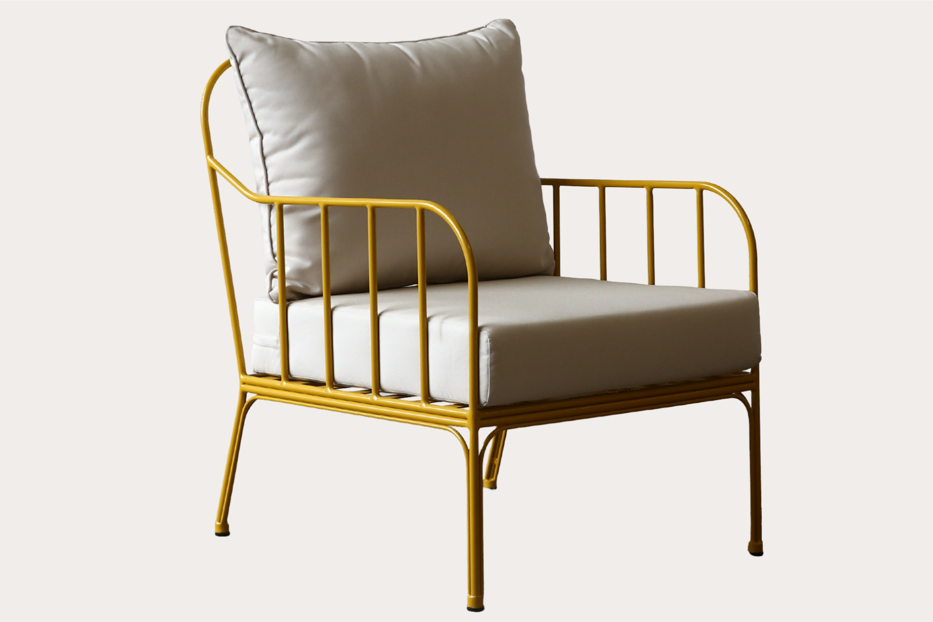 Luzon Armchair. Steel. Honey Yellow