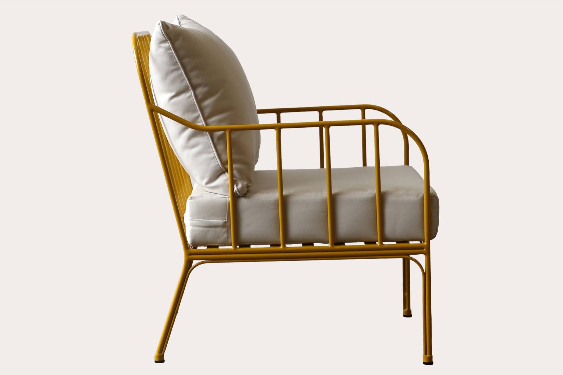 Luzon Armchair. Steel. Honey Yellow