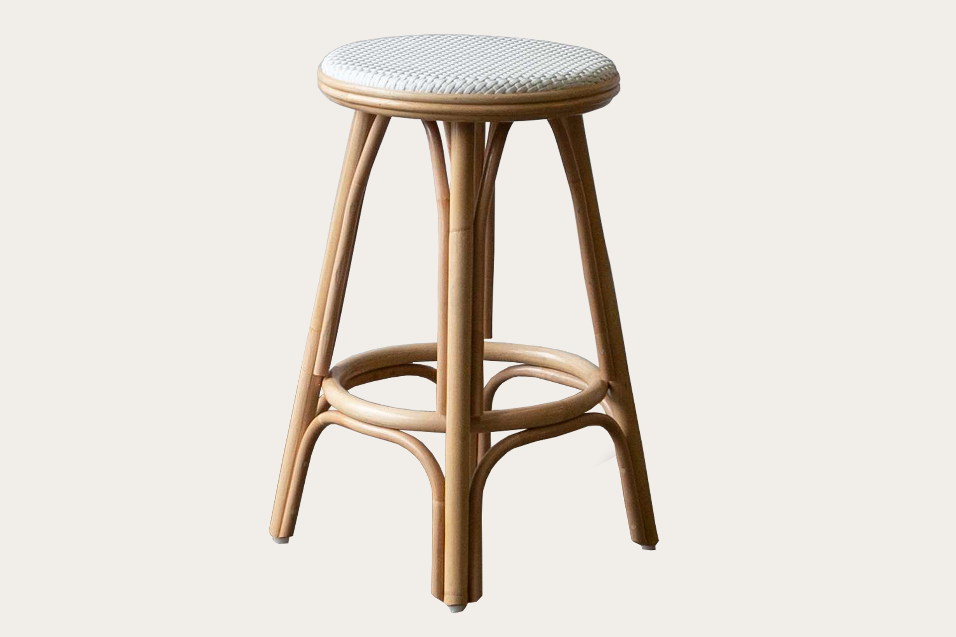 Pacifica Stool 70cm White Seat. Natural Frame.