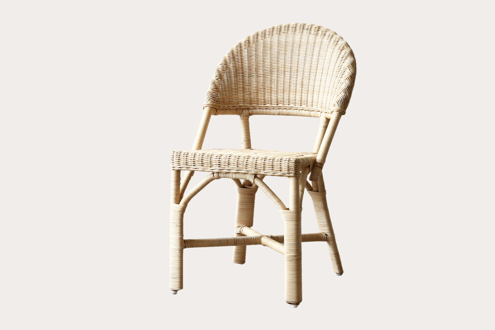 Natural woven wicker dining chair