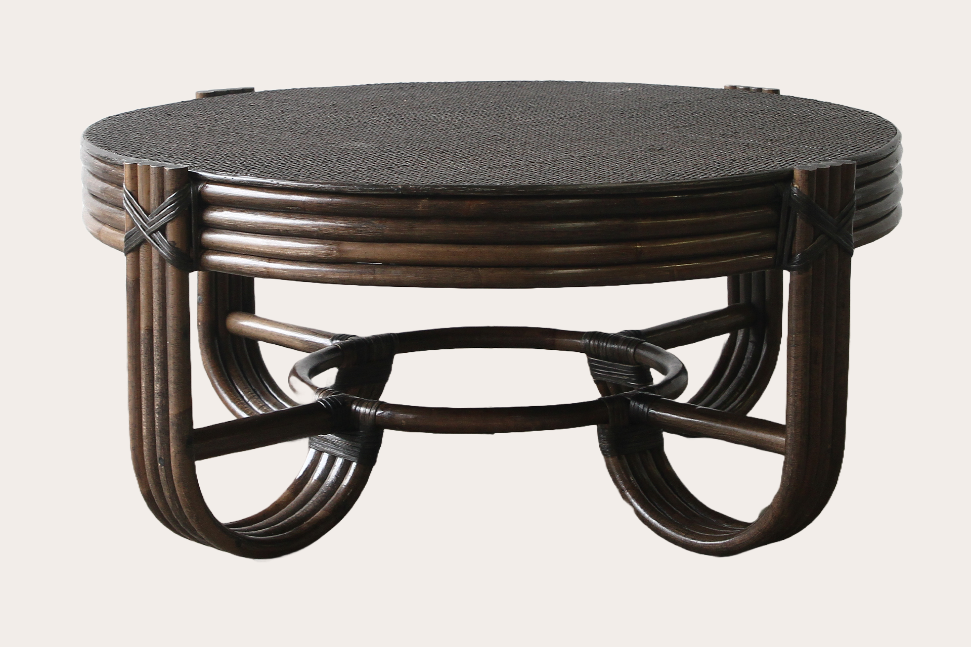 Pretzel Coffee Table. Woven Top. Tobacco.