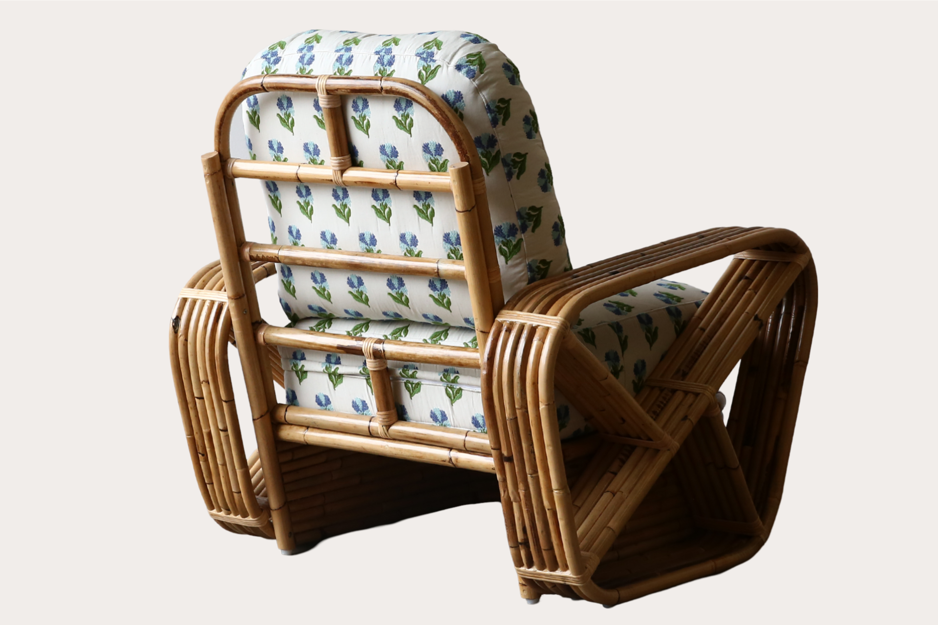 Back Photo of the Natural Rattan soho armchair in the Paul Frankl style