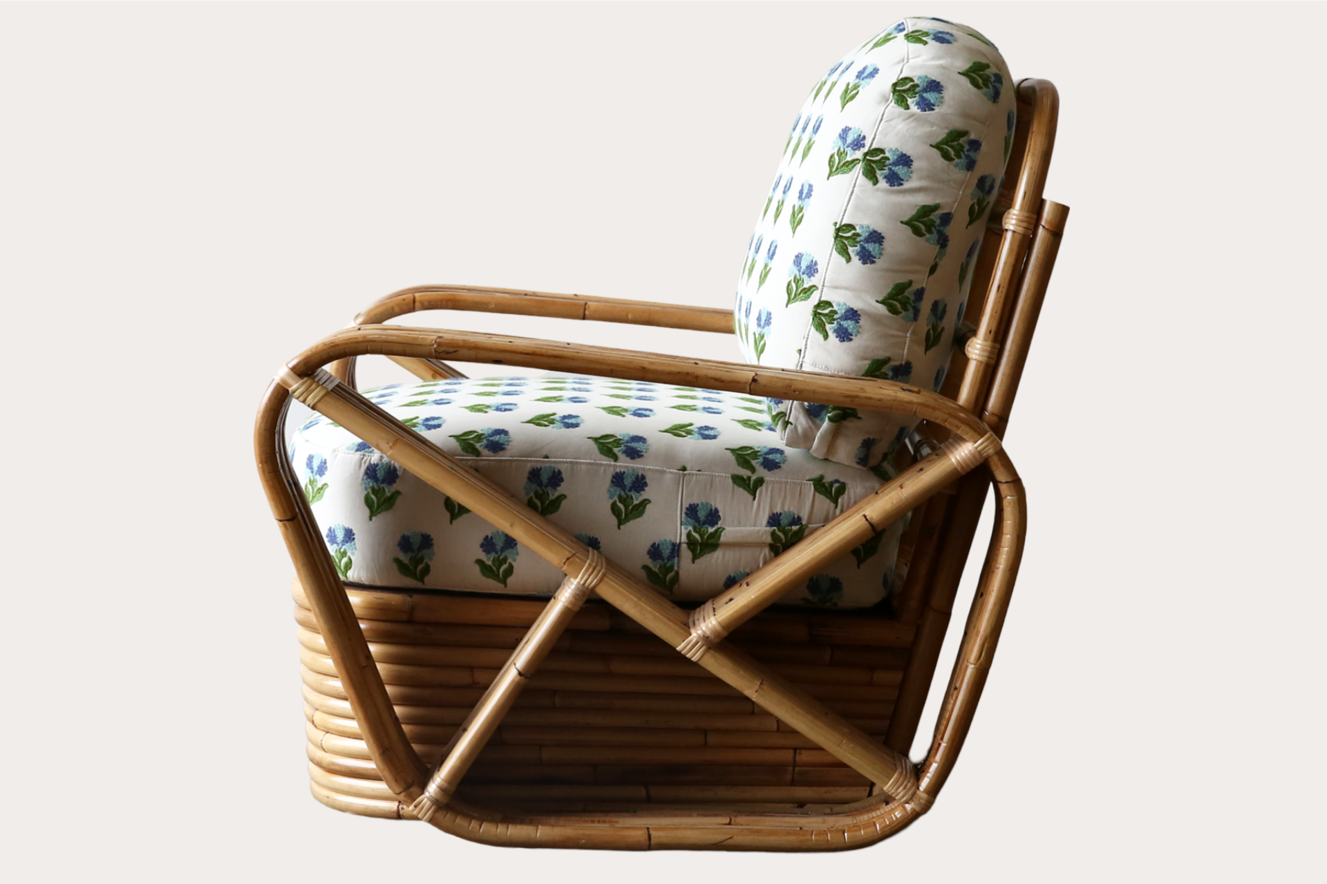 Natural Rattan Art Deco Style armchair Paul Frankl