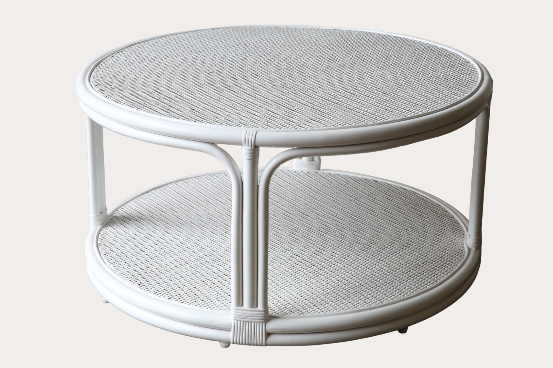 Cuban Round Coffee Table. White