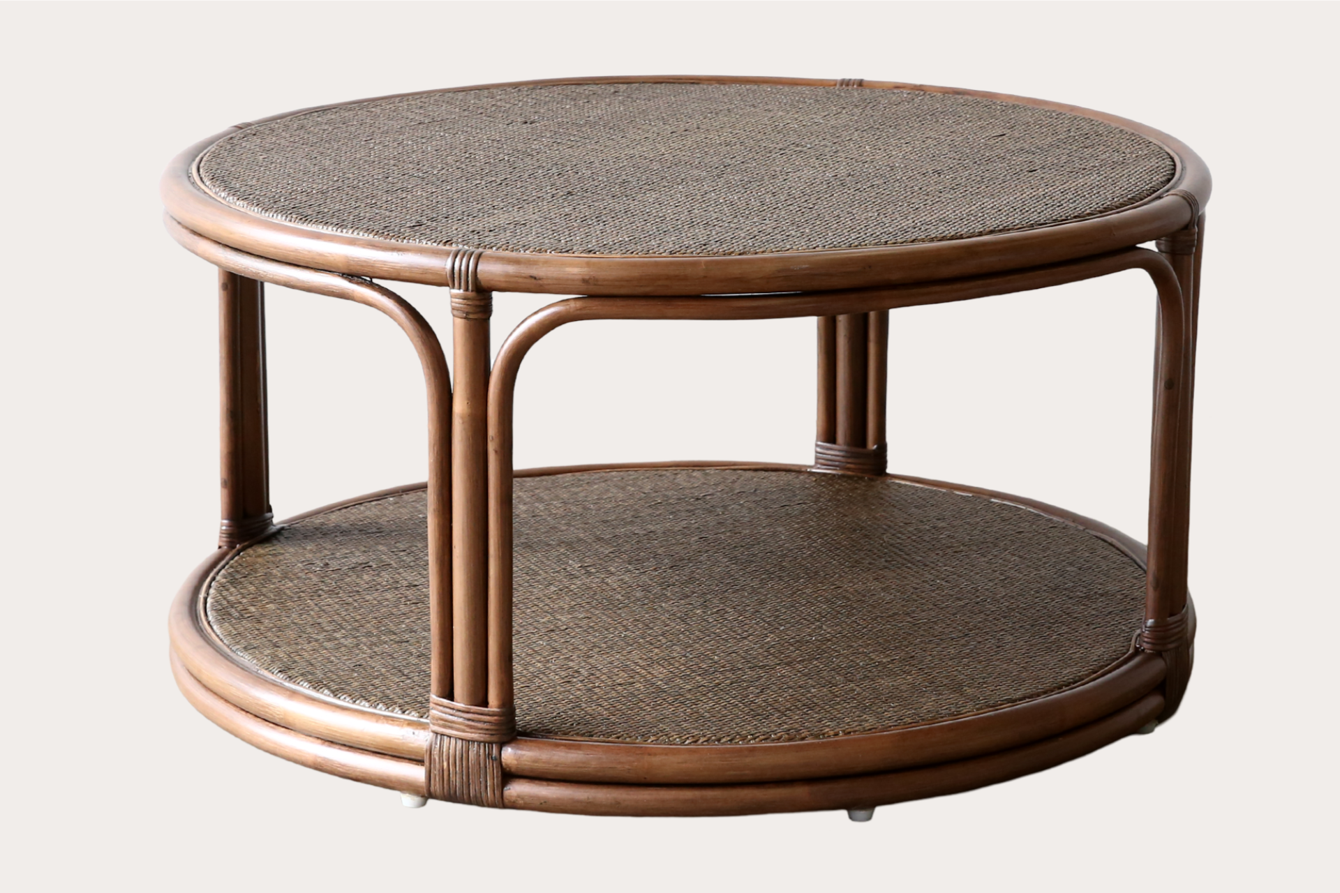 Cuban Round Coffee Table. Brown Wash