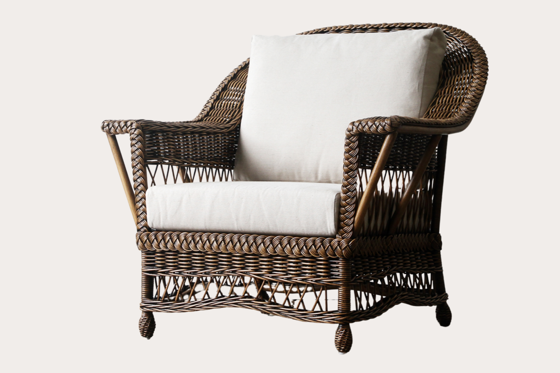 Bar Harbour Armchair. Brown Wash